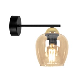 Kinkiet TULA K-5608 Czarny/Złoty/Bursztynowy