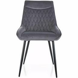 Krzesło AGAT Velvet Czarny Mat/Szary Bluvel 14