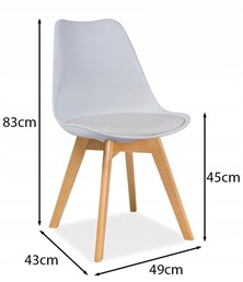 Krzesło KRIS Buk/Biały