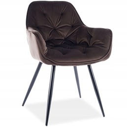 Krzesło CHERRY Velvet Czarny/Brąz Bluvel 48