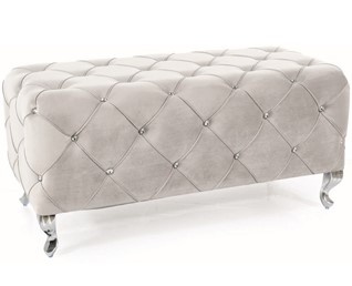 Puf / Ławka HESTIA Velvet J. Szary Bluvel 03 / Srebrny