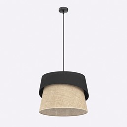 Lampa Wisząca CANVA 1 Czarny/Naturalny