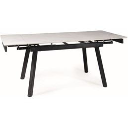 Stół Rozkładany JOHN Czarny/Biały Efekt Marmuru (120-180)x85