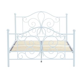 Łóżko Metalowe PANAMA 140x200 cm Biały