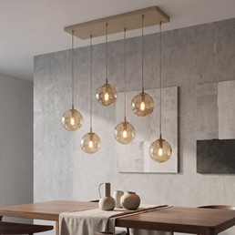 Lampa Wisząca COSMO 6 Beżowy/Miodowy