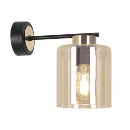 Kinkiet AURELIA K-5523 Czarny/Złoty/Bursztynowy