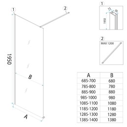 Ścianka Prysznicowa FLEXI 140cm Szary