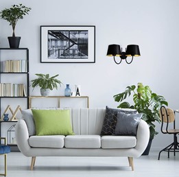 Kinkiet SASTO K-4338 Czarny/Złoty