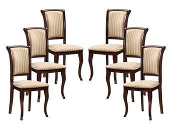 Zestaw 6x Krzesło MN-SC Ciemny Orzech Tap.19