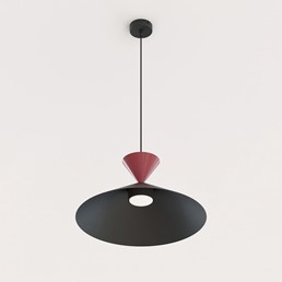Lampa Wisząca RALF 1M Czarny/Burgundowy
