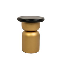 Stolik LEONARDO Fi39cm Czarny/Złoty