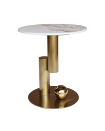 Stolik MODIG M65 fi45cm Biały/Złoty