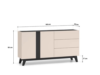 Komoda FRESHION 03 Cashmere/Czarny