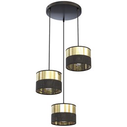 Lampa Wisząca LUX 3 PREM Czarny/Złoty