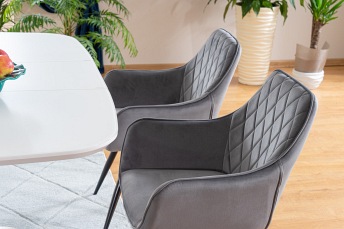 Krzesło LINEA Velvet Czarny/Granatowy