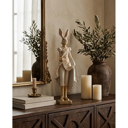 Figurka Dekoracyjna SHP RABBIT Beżowy/Złoty