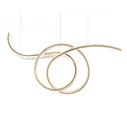 Lampa Wisząca WAVE 120 Złoty/Transparentny