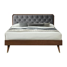 Łóżko CASSIDY 140x200 cm Popielaty/Orzech