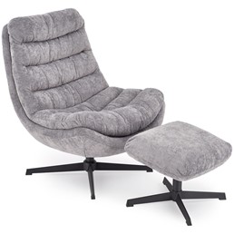 Fotel Wypoczynkowy OLYMPIC z Podnóżkiem Popielaty