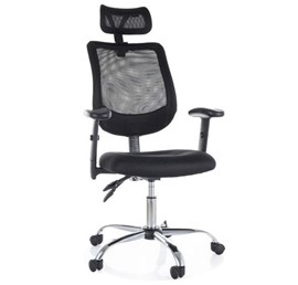 Fotel Obrotowy Q-118R Srebrny/Czarny