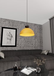 Lampa Wisząca LUNARO 1L Czarny/Pomarańczowy