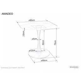 Stół AMADEO Fi90cm Beż Mat/Kaszmir
