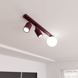 Lampa Sufitowa BASTER 3 Burgundowy/Opal