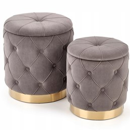 Zestaw Puf POLLY Popiel