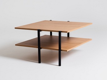 Stół  Kawowy Rave Basic 80x80 Dąb/Czarny