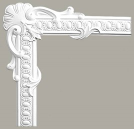 Narożnik Naścienny Zdobiony LNZ-03-1 50,5 cm Biały