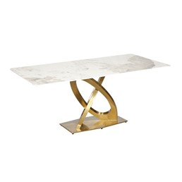 Stół MODIG M56 180x90cm Biały/Złoty