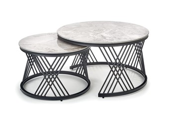 Ława FLAMINGO fi60/fi80 Popielaty Marmur/Czarny