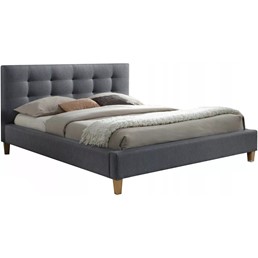 Łóżko Tapicerowane TEXAS 160x200 Szary/Dąb Tap. 23