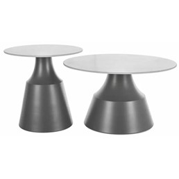 Ława ITAKA Fi50/70cm Biały/Szary