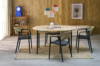 Stół Rozkładany PIVOT (102-142)x102 Dąb Artisan/Czarny