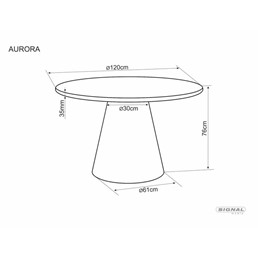 Stół AURORA Fi120cm Jasny Szary