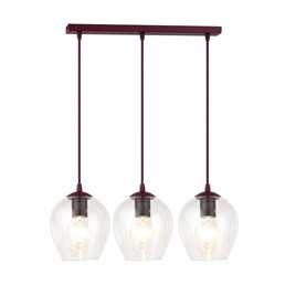 Lampa Wisząca ISTAR 3 Burgundowy/Transparentny