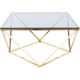 Ława SILVER A 80x80 Złoty/Szkło Dymione