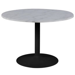 Stół TARIFA fi110 Biały Marmur Czarna Podstawa