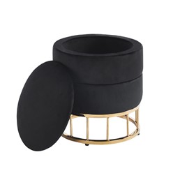 Pufa Velvet P3-FX (G) Czarny/Złoty