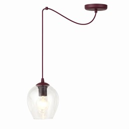 Lampa Wisząca LEVEL 1 Burgundowy/Transparentny