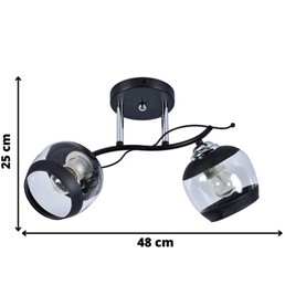 Żyrandol ALEMRIA 2 Czarny/Srebrny