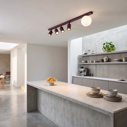 Lampa Sufitowa BASTER 5 Burgundowy/Opal
