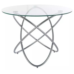 Stół Okrągły ORBIT fi100 Transparentny/Chrom