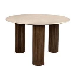 Stół Jadalniany RAGNO  Fi120cm Beżowy/Brązowy