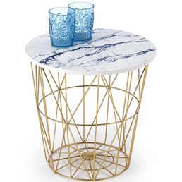 Ława HARISSA G fi42 Złoty/Biały