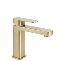 Bateria Umywalkowa Niska ARLO Złoty Szczotkowany