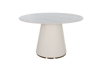 Stół MODIG M96 fi120 Biały/Złoty