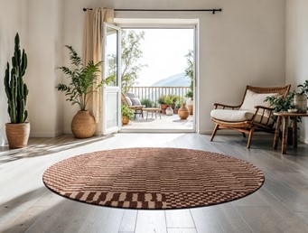 Dywan BERBER Ksar Round 9653 240x240 cm Szary/Brązowy