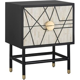 Szafka Nocna NOVAS Czarny/Biały